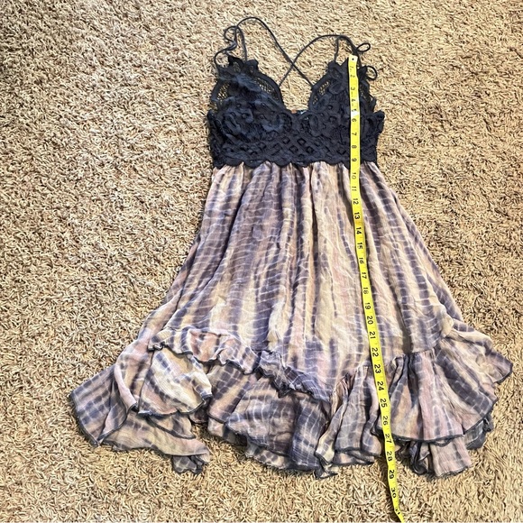 FREE PEOPLE FP ONE Adells Slip Tie-Dye Lace Dress Blue Sz XS Boho Fairy Festival - Picture 10 of 10